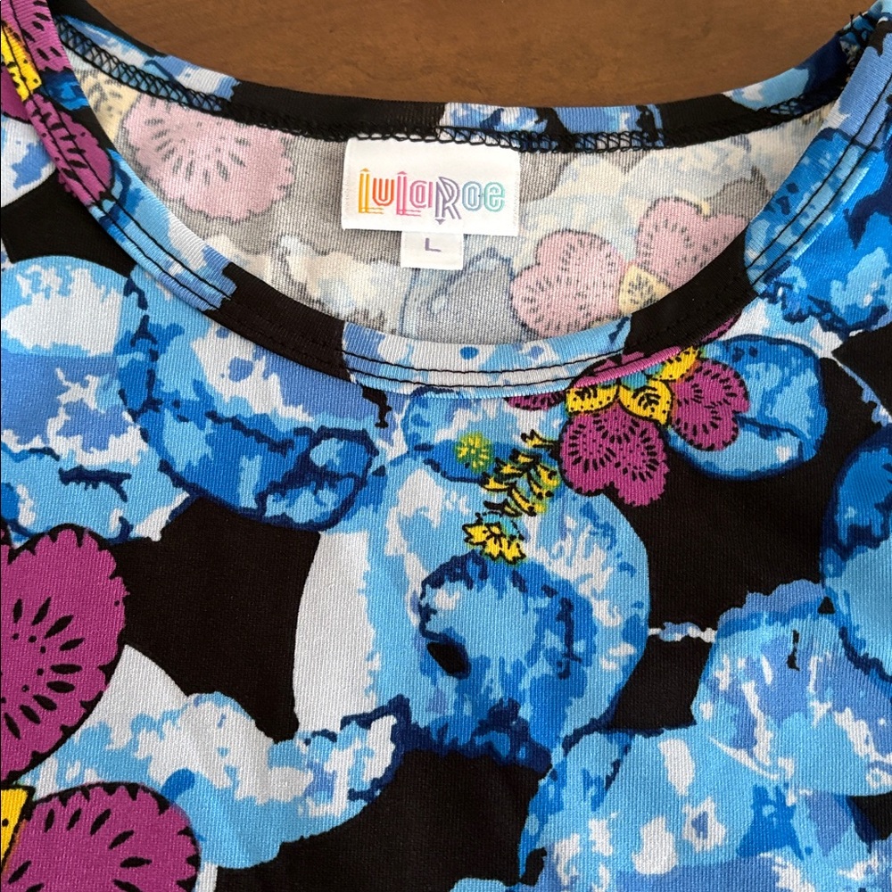Tall Girl Maxi Dress LuLaRoe Vibrant Floral Maxi Dress - Blue and Red